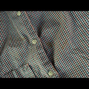 GAP Short Sleeve Button Down Plaid Top